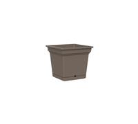 Teraplast Still Lato 38,5cm - Fioriera da Esterno E da Balcone in Plastica Opaca, Colore Bruno, 100% Riciclabile con Riserva d'Acqua. Vaso Quadrato da Esterno