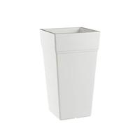 Teraplast Stalk Altezza 65cm - Vaso Alto Da Esterno E Da Interno In Plastica Opaca, Colore Bianco, 100% Riciclabile Con Riserva D'Acqua. Portavaso Alto A Base Circolare.