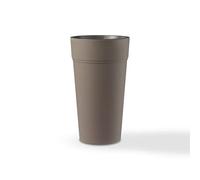 Teraplast Stem Diametro 33cm, Altezza 80cm - Vaso Alto Da Esterno E Da Interno In Plastica Opaca, Colore Marrone, 100% Riciclabile Con Riserva D'Acqua. Portavaso Alto A Base Circolare.
