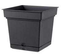 Teraplast Still Lato 47cm - Fioriera Da Esterno E Da Balcone In Plastica Opaca, Colore Antracite, 100% Riciclabile Con Riserva D'Acqua. Vaso Quadrato Da Esterno