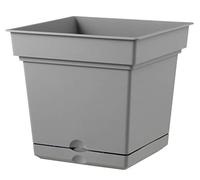 Teraplast Still Lato 47cm - Fioriera Da Esterno E Da Balcone In Plastica Opaca, Colore Grigio Nebbia, 100% Riciclabile Con Riserva D'Acqua. Vaso Quadrato Da Esterno