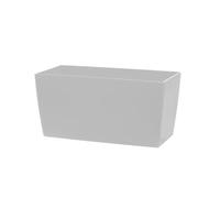 Teraplast vaso per piante da interno ed esterno Coimbra, rettangolare e lucido, in plastica bianca Snow, vaso elegante 30x15x15 cm, ideale per piantine, fioriere e arredamento moderno