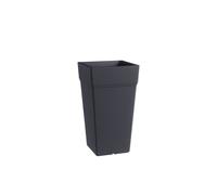 Teraplast Stalk Altezza 65cm - Vaso Alto Da Esterno E Da Interno In Plastica Opaca, Colore Antracite, 100% Riciclabile Con Riserva D'Acqua. Portavaso Alto A Base Circolare.