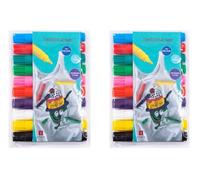 TerCasa 998702-1 - Set di pennarelli per tessuti, 2 confezioni da 10 pezzi, per dipingere tessuto, 20 pennarelli in tessuto, con tratto da 2 a 5 mm, 20 pennarelli per tessuti in 10 diversi colori