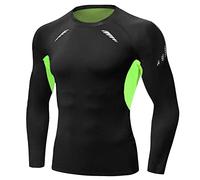 Terecey Maglia a Compressione Uomo Manica Lunga Maglia Termica Uomo Ad Asciugatura Rapida Maglie Tecnica Traspirante Maglie Sportiva Palestra T-Shirt Verde-M