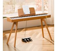 TERENCE E-Piano professionale a 88 tasti, pesato con meccanismo a martello, pianoforte digitale a 88 tasti, con tre pedali e supporto, connettore USB MIDI e cuffie adatto