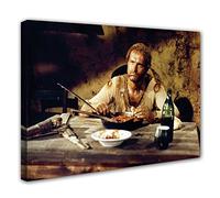 Terence Hill Tela con scritta in lingua tedesca "Der müde Joe - Bohnen - La mano destra e la sinistra del diavolo - Padella (60 x 40 cm)