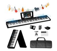 TERENCE [Nuova] 30W Pianoforte digitale Il pianoforte elettronico pieghevole più sottile e leggero Tastiera pesata a 88 tasti Touchpad a specchio Con interfaccia Bluetooth e MIDI Suona stili diversi
