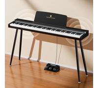 TERENCE Pianoforte digitale a 88 tasti, tastiera full-size, pianoforte digitale semi-pesato, 128 suoni per principianti e professionisti, connessione MIDI, connessione cuffie e tre pedali
