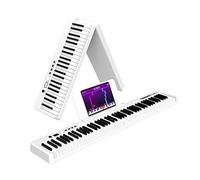 TERENCE Pieghevole Pianoforte Digitale con 88 Tasti semi-ponderati e interfaccia USB MIDI supporto spartiti Bluetooth Borse per Tastiera Cavo audio Cuffie Pedale Sustain Bianco