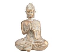 TERESA'S COLLECTIONS Statua di Buddha da interni per decorazione zen, Buddha per meditazione, decorazione per la casa per stanza spirituale, statua dorata bohémien in resina per tavolo da ufficio