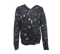 Terez Bambina Nero Ologramma Galaxy Lamina Felpa con Cappuccio #12688351 Nwt