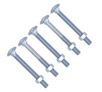 TERF® Bulloni a testa tonda quadrata M8 x 180 mm e dado M8 (8 mm) x 180 mm, con dadi esagonali, confezione da 5