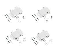 TERF® Chiusura magnetica a pressione per aprire e aprire la porta con una sola pressione e vite di fissaggio, confezione da 4, colore: bianco