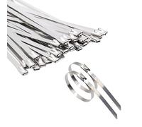 TERF® Fascette stringicavo in acciaio inox 316, resistenti, 125 mm x 4,6 mm, 20 pezzi, per uso marittimo, autobloccanti, per interni ed esterni, casa, ufficio, giardino