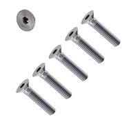 TERF® Viti a testa svasata con cava esagonale, M6 x 80 mm, in acciaio inox A2 (304), viti a macchina M6 (6 mm) x 80 mm, chiave a brugola, bulloni a testa svasata con esagono incassato, confezione da