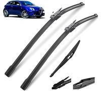 Tergicristalli per Alfa Romeo MiTo 2008-2018 26"+15"+12", Set di spazzole tergicristallo Anteriori e Posteriori Spazzole di ricambio Tergicristallo Set