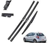 Tergicristalli Set di spazzole tergicristallo anteriori e posteriori per Peugeot 208 2012-2018 Spazzole per parabrezza parabrezza 26 "+ 16" + 14 "