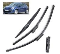 Tergicristallo per auto Set spazzole tergicristallo anteriore e posteriore compatibile con Renault Clio MK 3 Hatchback 2005-2012 parabrezza parabrezza 24"+16"+14"