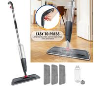 Tergicristallo per pavimenti con mocio spray umido e secco, con 3 cuscinetti in microfibra lavabili e bottiglia di ricarica da 700 ml, 360 ° Testa girevole.