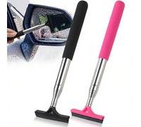 Tergicristallo retrattile per specchietto laterale auto da 21-98 cm, pulitore per parabrezza, accessori portatili per la pulizia interna ed esterna dell'auto in condizioni di pioggia e nebbia Nero + 1