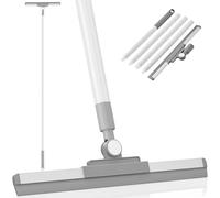 Tergipavimento Pavimenti 36cm con Manico Regolabile, Lavavetri Doccia Professionale, Scopa Spingiacqua Silicone, Spatola Pulizia Rimovibile per Bagno, Piastrelle, Finestre, Garage, Cucina, Interno