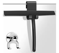 Tergivetro per doccia in silicone nero 28cm forma a ventaglio con supporto ventosa e gancio accessori bagno senza forare