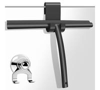 Tergivetro per doccia in silicone nero 28cm forma cilindrica con supporto ventosa e gancio accessori bagno senza forare