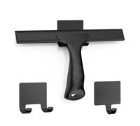 Tergivetro per Doccia Tergivetro for doccia in acciaio inox da 10'' pollici, tergicristallo for vetri, specchi, auto, hotel, strumento for la pulizia, colore argento dorato nero(BLACK)