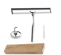 Tergivetro per Doccia, Tiraacqua Vetri Doccia, 25cm Tergivetro Professionale Acciaio Inox, Tira Acqua Da Doccias Con Gancio, Pulizia Efficiente, Spatola per Finestre, Specchi, Bagno Pulire