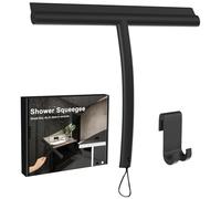 Tergivetro per Doccia, Tiraacqua Vetri Doccia in Silicone per Doccia Portatile, Pulizia Efficiente, Pulisci Vetri Doccia con Cavo per Appendere, per Spatola per Finestre, Bagno, Specchio, Nero