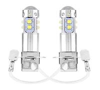 Terisass Lampadine nebbia H3 2 pezzi LED universale 6000K-6500K Lampadine bianche super luminose 12V-24V DC 50W Car Driving Fendinebbia Lampade Materiale di alluminio di ricambio
