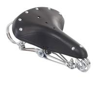 TerkCo Sella per bicicletta in pelle vintage, design classico retrò con sospensioni a molla, universale, adatta per biciclette da città, strada, cruiser (nero)