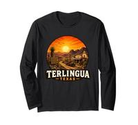 Terlingua Ghost Town Vintage Deserto Scena Maglia a Manica
