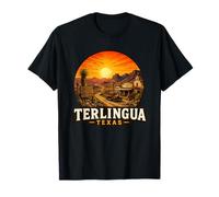 Terlingua Ghost Town Vintage Deserto Scena Maglietta
