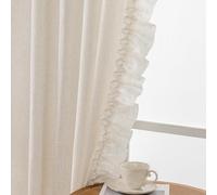 TERLYTEX Tende con volant, lunghezza 160 cm, 2 pannelli, 119 x 160 cm, in | Tasca per asta, grazioso drappo intrecciato, luce uniforme, facilità di fattoria biologica, proporzione raffinata di media