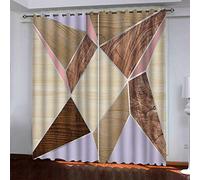 Termiche Isolanti Per Camera Da Letto Stampa 3D Venature Del Legno Geometriche Tridimensionali 2 Pannelli 280x260Cm Tende Soggiorno Decorazione Motivo Finestra Bambini Tenda Oscuranti Moderne Occhie
