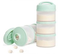 Termichy Latte in polvere per bambini, impilabile, contenitore per latte in polvere, 2 pezzi (verde chiaro)