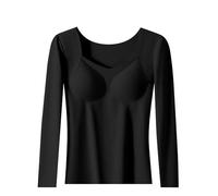 Termico da Donna in Velluto Tedesco Senza Cuciture con Reggiseno Incorporato e Maniche Lunghe Calde in Tinta Unita autoriscaldanti Adatte per l'Abbigliamento Autunnale Rigido