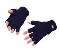 Termico Guanti senza Dita Isolato Maglia Caldo Unica Nero Blu Navy Portwest GL14