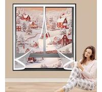 Termico Tenda Magnetica 129 x 125 cm Insonorizzazione, Protezione Dal Freddo, Antivento, Impermeabile Termoisolanti per L'Inverno Tende Adatto a Tutti I Tipi di Finestre, A