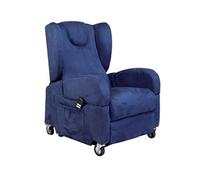 TERMIGEA Poltrona Relax Elevabile Elettrica, Per Anziani Reclinabile a 2 Motori Con Alzata Verticale E Telecomando, Ausilio Disabili, Dimensioni , Colore, Blu, 77 X 87 107 Cm