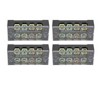 Terminal Block a Doppia per Corrente Elevata, 4 Posizioni 600V 35A, Con Morsetti a Vite e Copertura Trasparente - Connessione, Materiale PC Resistente al Calore, Uso (4 posizioni (3504))