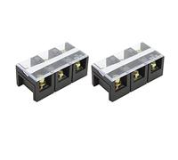 Terminal Block Dual Rows 60A 600V, 2 Pezzi, Striscia di Barriera Compatta con Guscio in PC - Contatti Rinforzati Anticorrosione, Copertura Protettiva Trasparente, Ideale per (3 posizioni（603）)
