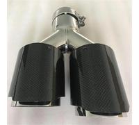 Terminale 1 PC Carbonio Doppio Lucido Uscita Marmitta Coda Modificata Gola Auto Tubo Di Scarico In Acciaio Inox Universale Auto Scarico(51-89MM)