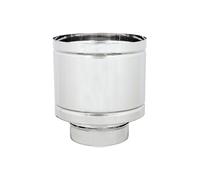 TERMINALE 4 VENTI BASE TONDA - INOX - ANTIVENTO ANTIPIOGGIA- PER STUFE e CAMINI