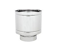 TERMINALE 4 VENTI BASE TONDA - INOX - ANTIVENTO ANTIPIOGGIA- PER STUFE e CAMINI