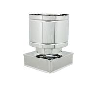 TERMINALE A BOTTE A BASE QUADRA - INOX - comignolo 4 VENTI - PER STUFE e CAMINI