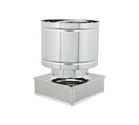 TERMINALE A BOTTE base quadra INOX comignolo 4 venti PER STUFE E CAMINI