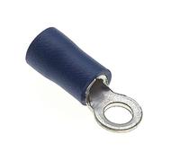 Terminale A Crimpare Ad Anello - Confezione Da 100, Blu, 3,7 Mm, 30A, 16-14 AWG - Connettori Ad Anello Termorestringenti, Connettori In Rame Stagnato, Terminali Per Fili Ad Anello Isolati